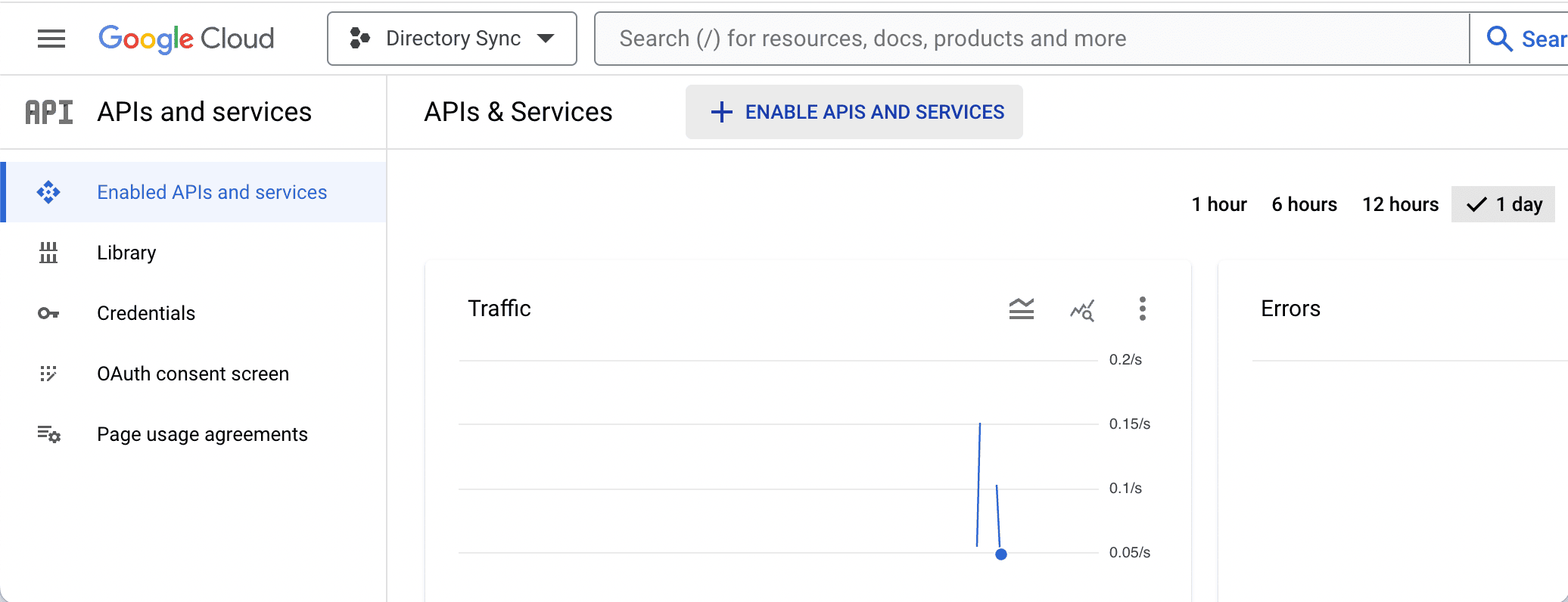 Google Workspace DSync Enable API Step 1
